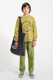 Olive Green Sweatshirt w/ Tiger Print