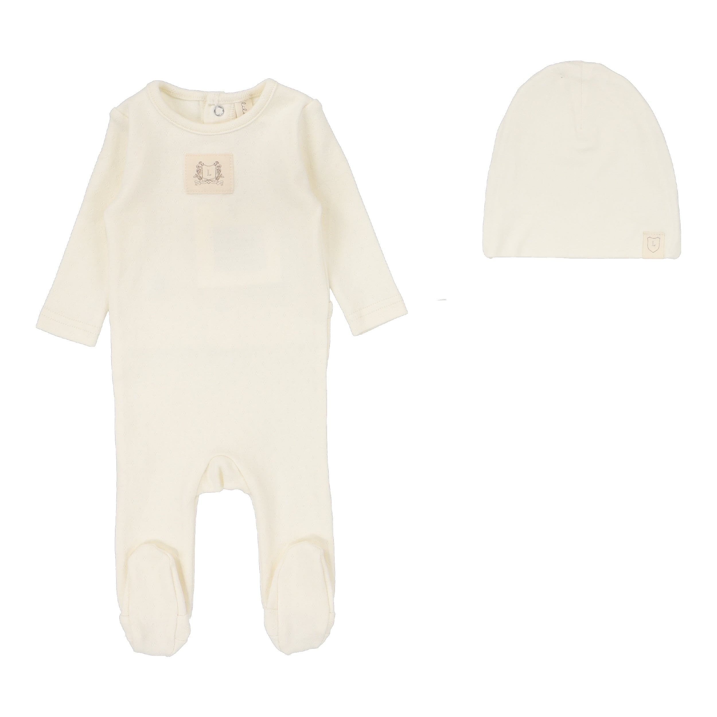 Pointelle Emblem Footie Set fw25